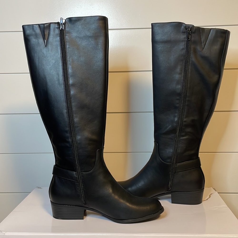 ALFANI - Womens Black Kallumm Round Toe Block Heel Riding Boot - 10M - Picture 5 of 6
